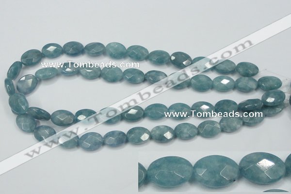 CEQ192 15.5 inches 12*16mm faceted oval blue sponge quartz beads