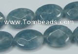 CEQ194 15.5 inches 15*20mm faceted oval blue sponge quartz beads