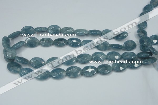 CEQ194 15.5 inches 15*20mm faceted oval blue sponge quartz beads