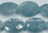 CEQ195 15.5 inches 18*25mm faceted oval blue sponge quartz beads