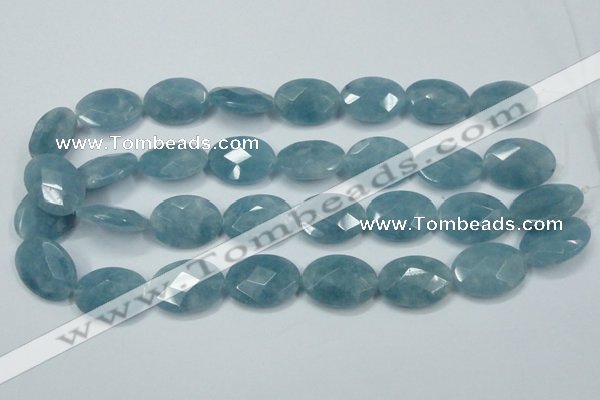 CEQ195 15.5 inches 18*25mm faceted oval blue sponge quartz beads