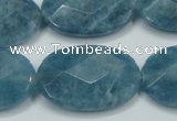 CEQ196 15.5 inches 20*30mm faceted oval blue sponge quartz beads