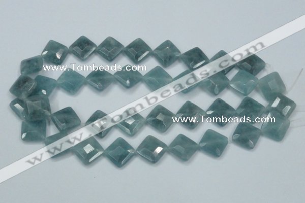 CEQ214 15.5 inches 16*16mm faceted diamond blue sponge quartz beads