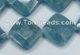 CEQ216 15.5 inches 20*20mm faceted diamond blue sponge quartz beads