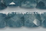 CEQ226 15.5 inches 20*20mm faceted square blue sponge quartz beads
