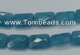 CEQ231 15.5 inches 10*14mm faceted rectangle blue sponge quartz beads