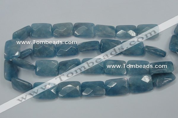 CEQ235 15.5 inches 18*25mm faceted rectangle blue sponge quartz beads