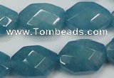 CEQ245 15.5 inches 15*22mm faceted octagonal blue sponge quartz beads