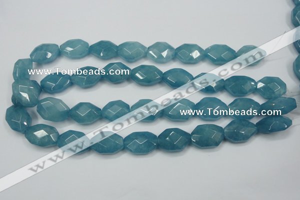 CEQ245 15.5 inches 15*22mm faceted octagonal blue sponge quartz beads