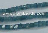 CEQ250 15.5 inches 4*4mm cube blue sponge quartz beads