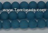 CEQ266 15.5 inches 6mm round matte blue sponge quartz beads