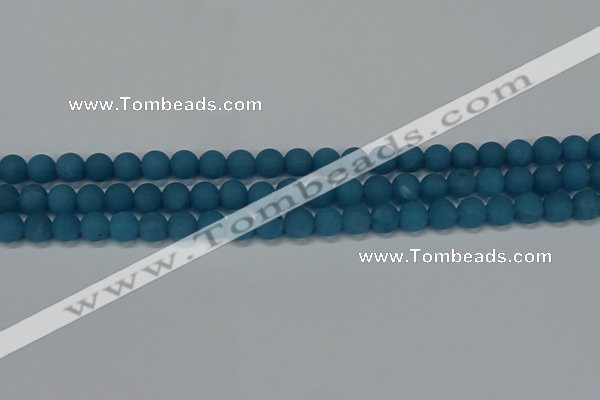 CEQ266 15.5 inches 6mm round matte blue sponge quartz beads