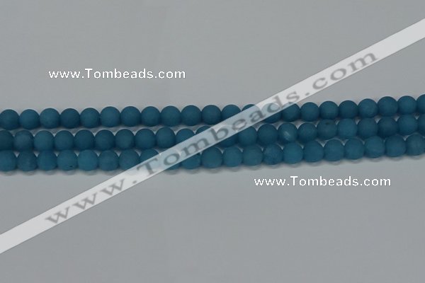 CEQ266 15.5 inches 6mm round matte blue sponge quartz beads