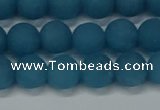 CEQ267 15.5 inches 8mm round matte blue sponge quartz beads