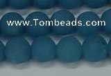 CEQ268 15.5 inches 10mm round matte blue sponge quartz beads