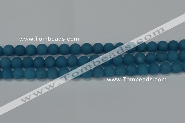 CEQ268 15.5 inches 10mm round matte blue sponge quartz beads