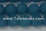 CEQ269 15.5 inches 12mm round matte blue sponge quartz beads