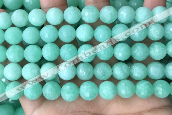 CEQ313 15.5 inches 10mm faceted round green sponge quartz beads