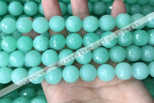 CEQ314 15.5 inches 12mm faceted round green sponge quartz beads