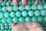 CEQ316 15.5 inches 16mm faceted round green sponge quartz beads