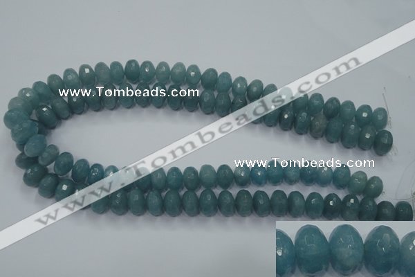 CEQ34 15.5 inches 6*10mm faceted rondelle blue sponge quartz beads