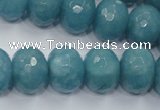 CEQ37 15.5 inches 12*16mm faceted rondelle blue sponge quartz beads