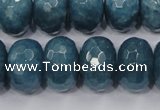 CEQ38 15.5 inches 13*18mm faceted rondelle blue sponge quartz beads