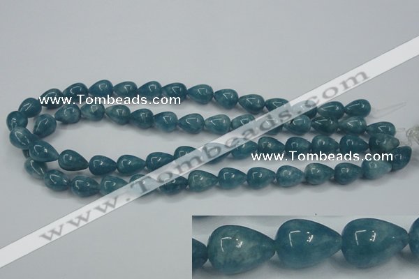 CEQ45 15.5 inches 10*14mm teardrop blue sponge quartz beads