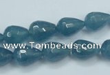 CEQ51 15.5 inches 10*14mm faceted teardrop blue sponge quartz beads