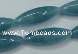 CEQ67 15.5 inches 10*30mm rice blue sponge quartz beads