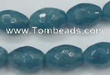 CEQ74 15.5 inches 13*18mm faceted rice blue sponge quartz beads