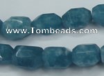 CEQ86 15.5 inches 11*14mm faceted nuggets blue sponge quartz beads