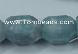 CEQ90 15.5 inches 18*25mm faceted nuggets blue sponge quartz beads