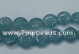 CEQ92 15.5 inches 10mm flat round blue sponge quartz beads