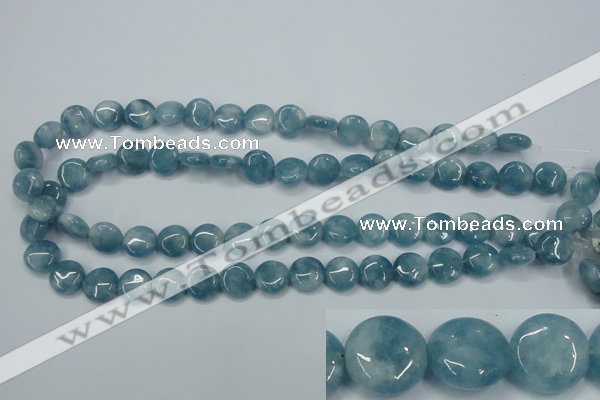 CEQ93 15.5 inches 12mm flat round blue sponge quartz beads