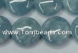 CEQ97 15.5 inches 20mm flat round blue sponge quartz beads