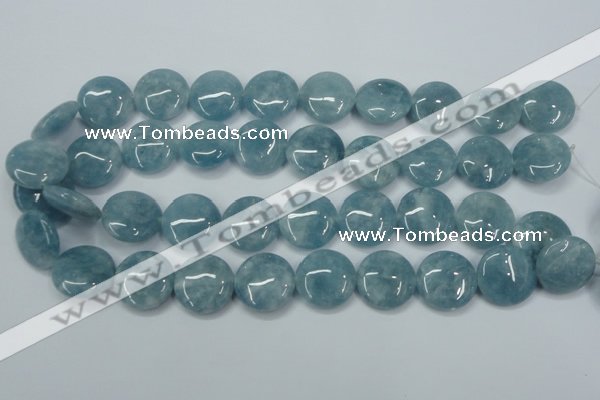 CEQ97 15.5 inches 20mm flat round blue sponge quartz beads