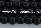 CEY02 15.5 inches 6mm round black ebony wood beads wholesale