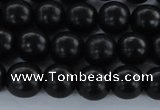 CEY03 15.5 inches 8mm round black ebony wood beads wholesale