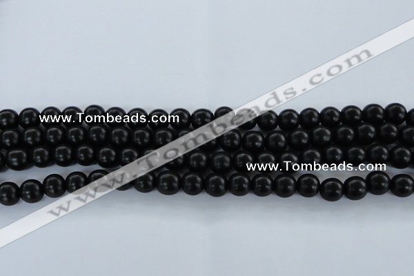 CEY03 15.5 inches 8mm round black ebony wood beads wholesale