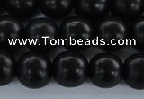 CEY05 15.5 inches 12mm round black ebony wood beads wholesale