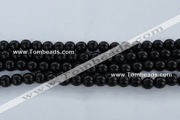 CEY05 15.5 inches 12mm round black ebony wood beads wholesale