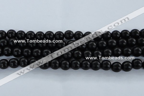 CEY06 15.5 inches 14mm round black ebony wood beads wholesale