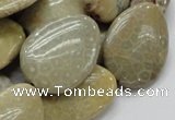 CFA16 15.5 inches 22*30mm flat teardrop chrysanthemum agate beads