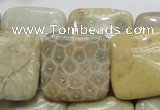 CFA18 15.5 inches 25*25mm square chrysanthemum agate beads