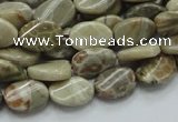 CFA20 15.5 inches 10*15mm twisted oval chrysanthemum agate beads