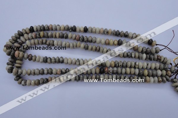 CFA202 15.5 inches 5*10mm rondelle chrysanthemum agate beads