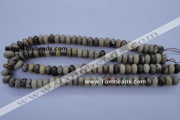 CFA203 15.5 inches 6*12mm rondelle chrysanthemum agate beads