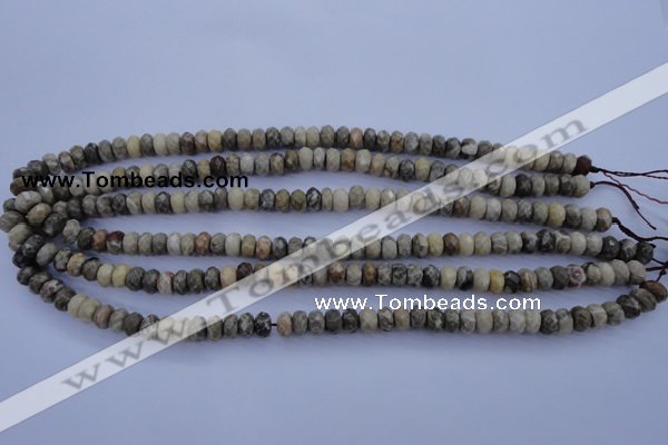 CFA209 15.5 inches 5*8mm faceted rondelle chrysanthemum agate beads