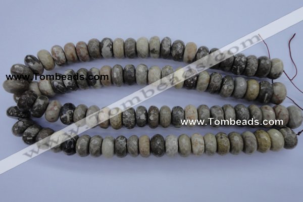 CFA213 15.5 inches 8*16mm faceted rondelle chrysanthemum agate beads